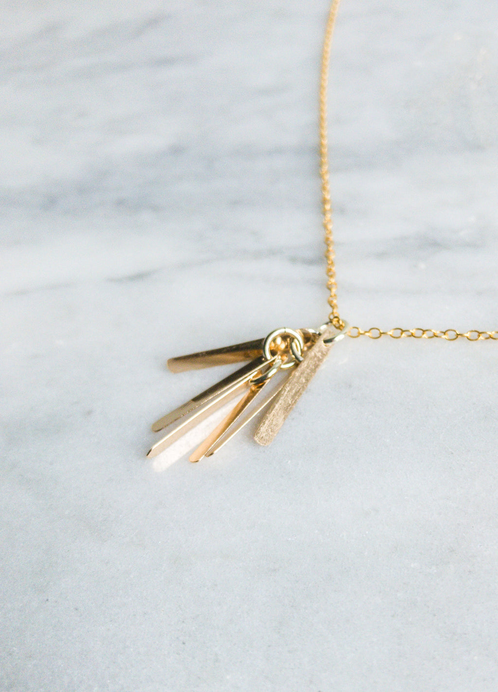 Collier élégant à pampilles en or 14 carats - Collier pendentif à superposer parfait