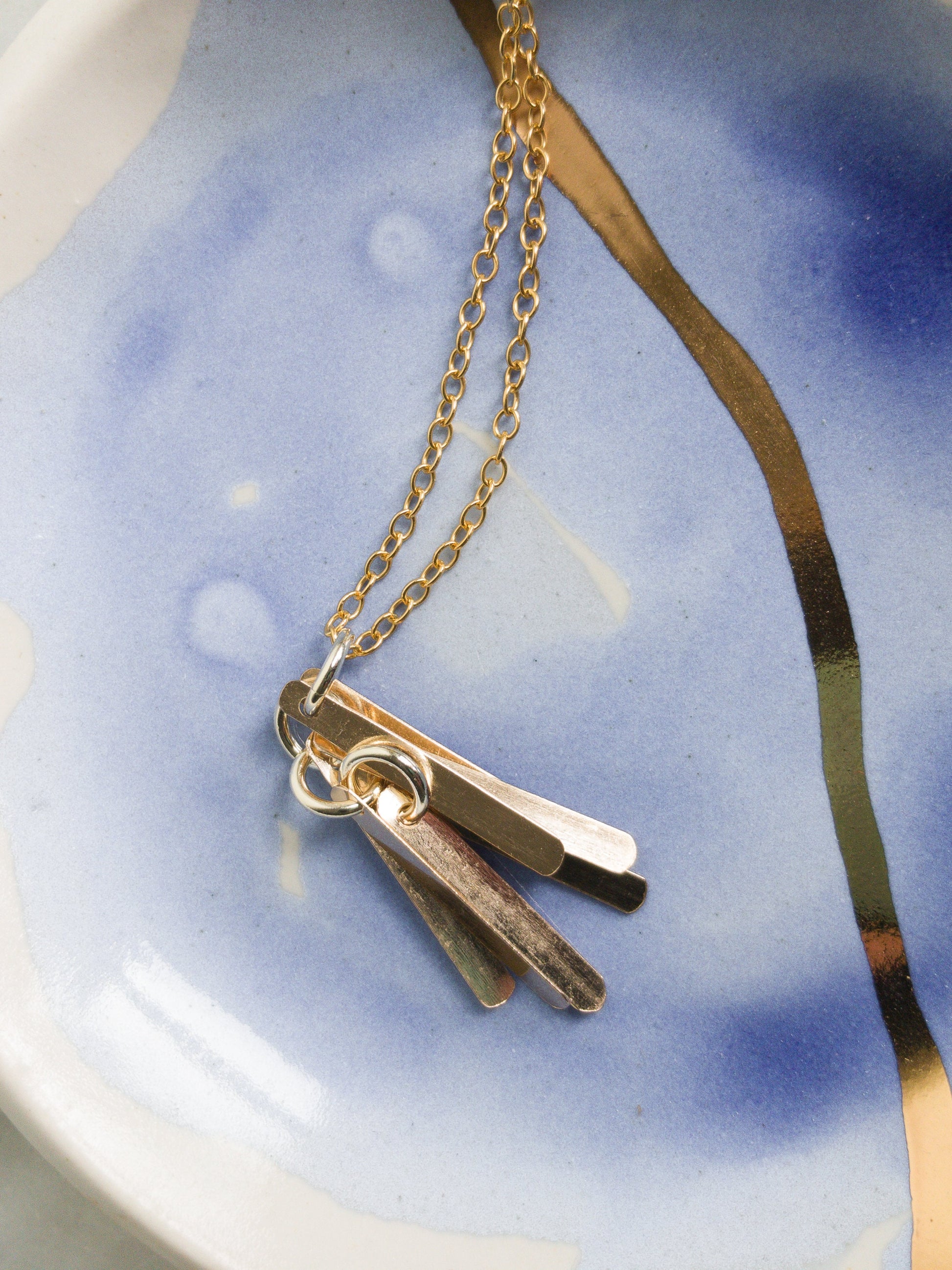 Collier élégant à pampilles en or 14 carats - Collier pendentif à superposer parfait