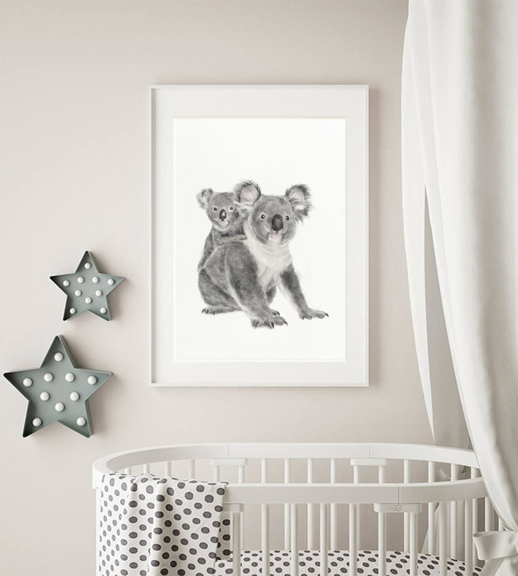 Tableau représentant un bébé koala et sa maman