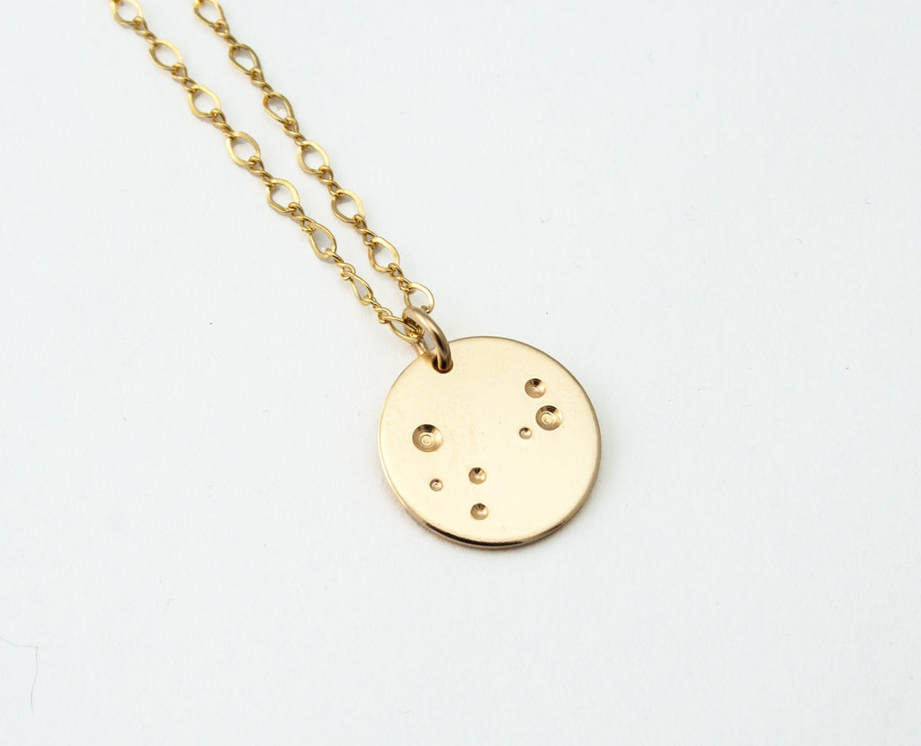 Collier lune en or, cadeau pour elle, collier pleine lune, pendentif en or 14 carats, collier céleste, collier lunaire,