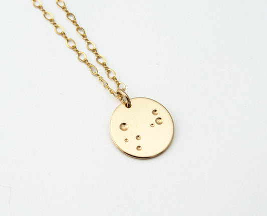 Gold Moon Necklace Gift For Her, Full Moon Necklace, 14k Gold Filled Pendant, Celestial Necklace, Lunar Necklace,
