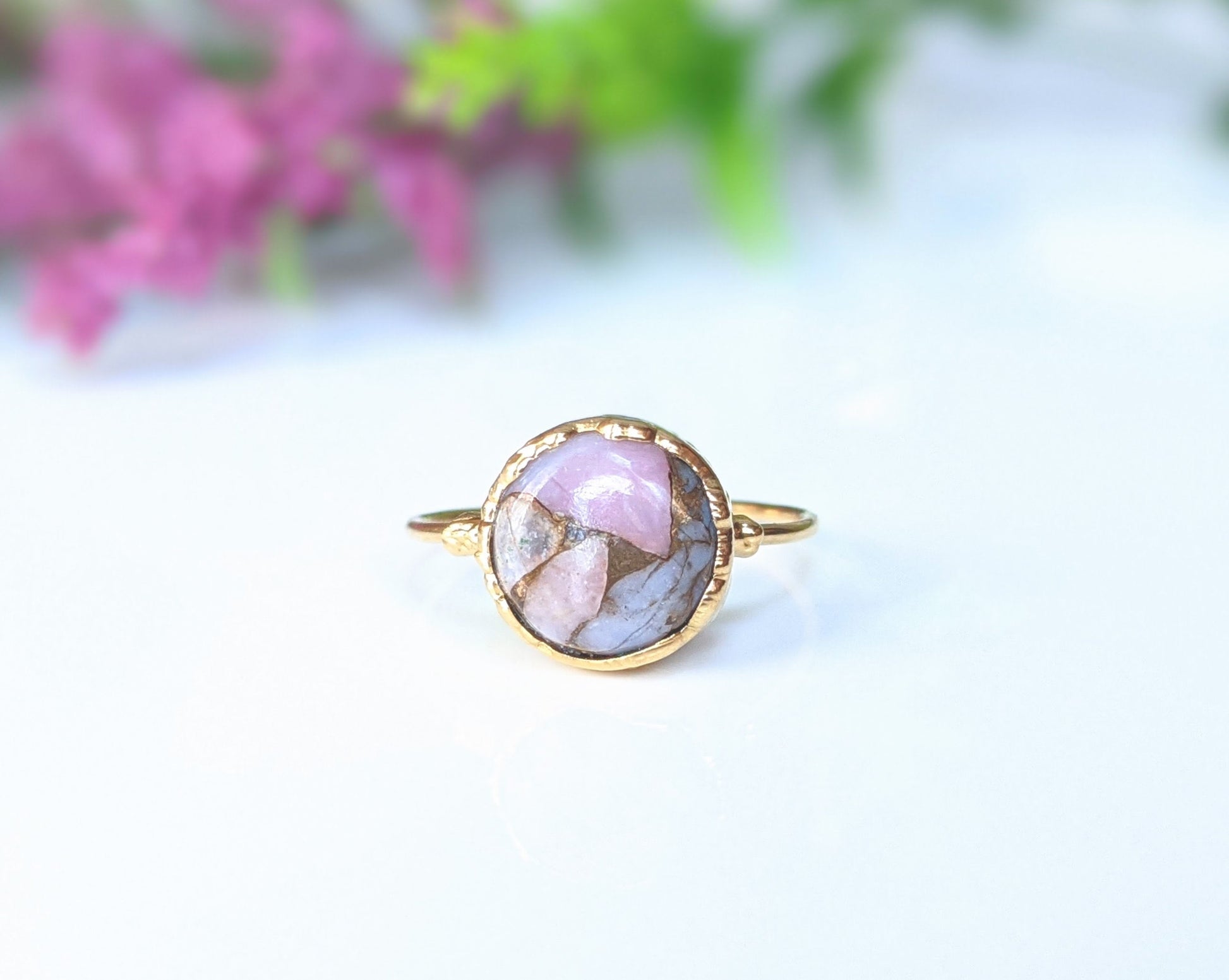 Pink Opal Copper ring