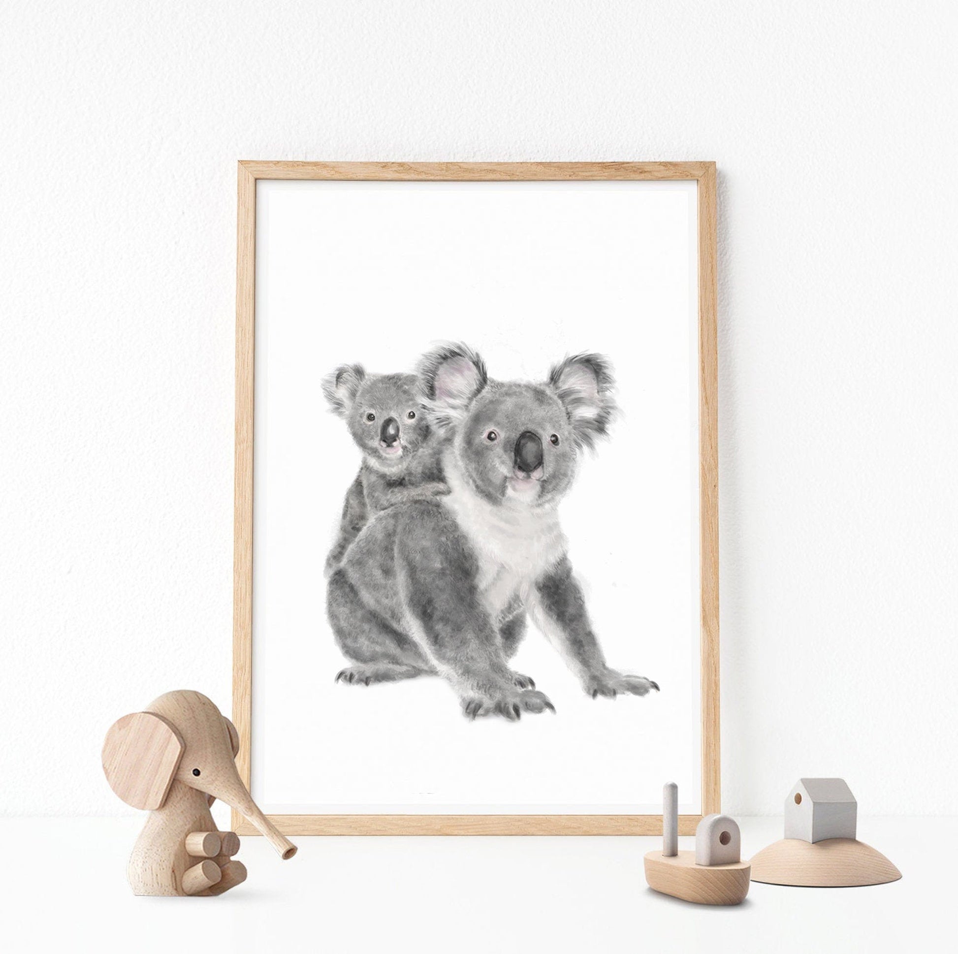 Tableau représentant un bébé koala et sa maman