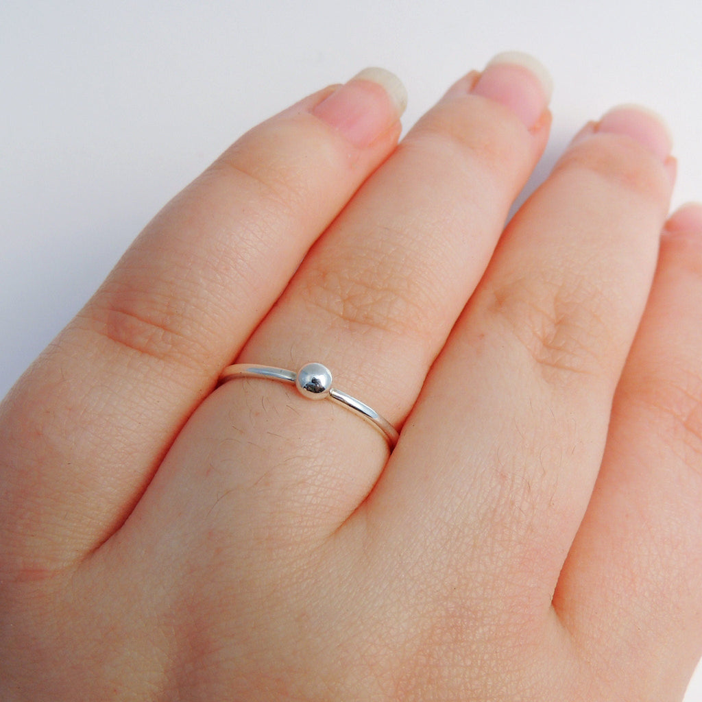 Bague empilable en argent sterling avec boules