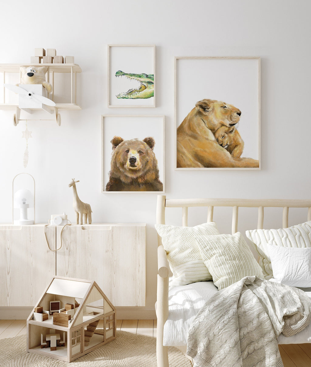 Estampe d'art d'ours grizzly