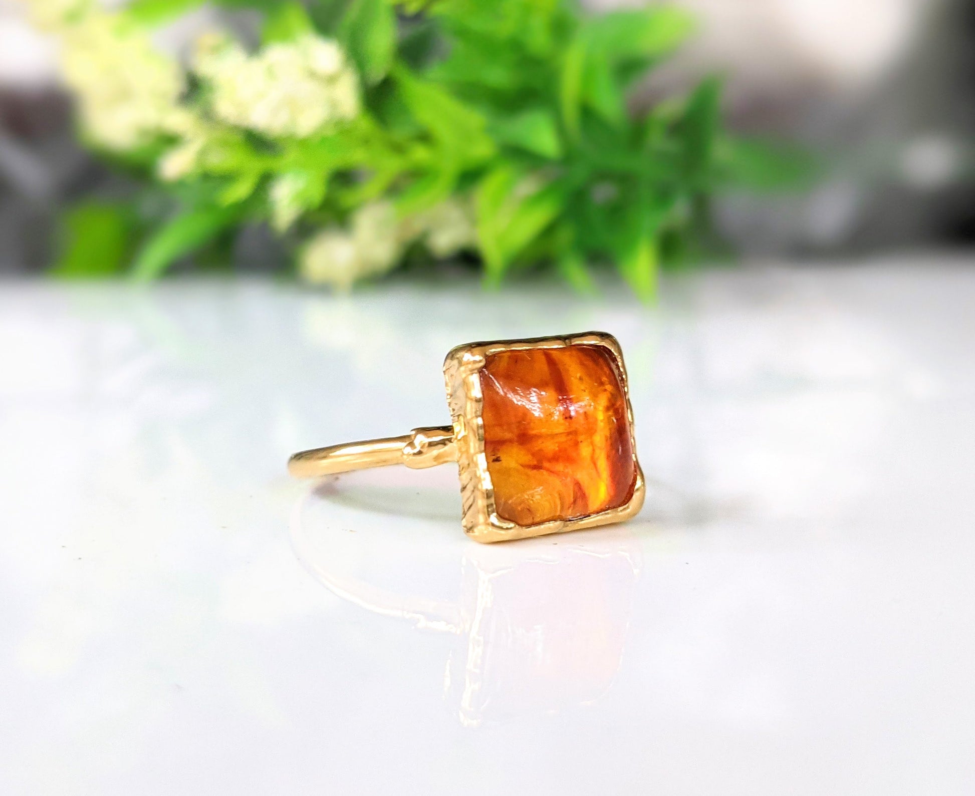 Baltic Amber Gold ring
