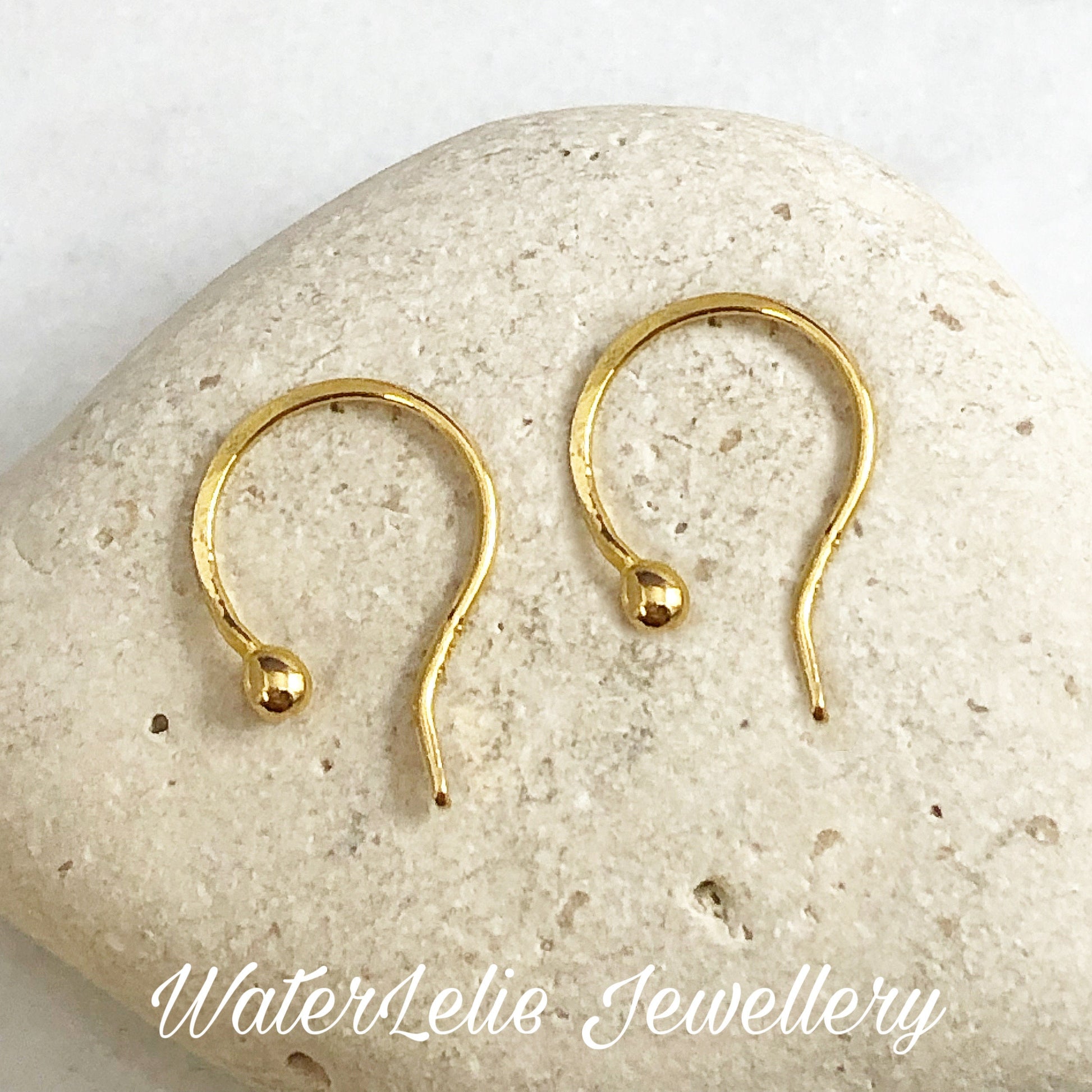 Hand Forged 24K Gold Ball Earrings: Minimalist Hypoallergenic Jewelry