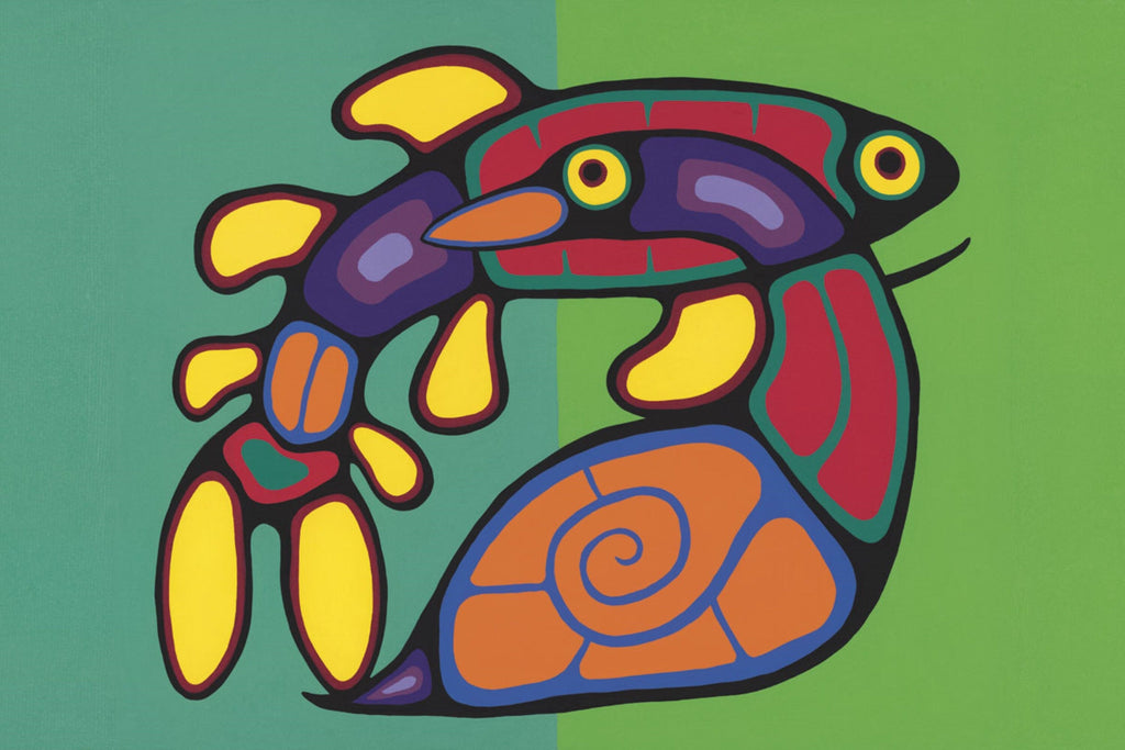 Unis par Jim Oskineegish, estampe d'art autochtone, Premières Nations, culture Ahnisnabae, décor amérindien