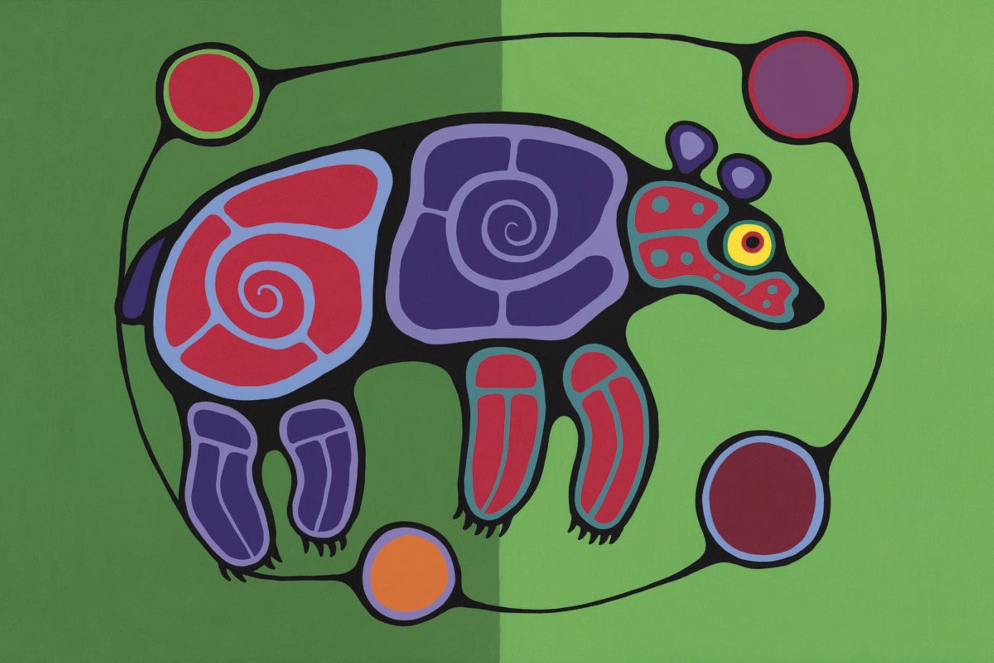 Bear by Jim Oskineegish Indigenous Art Print, First Nations, Ahnisnabae Culture, Native American Indian Decor