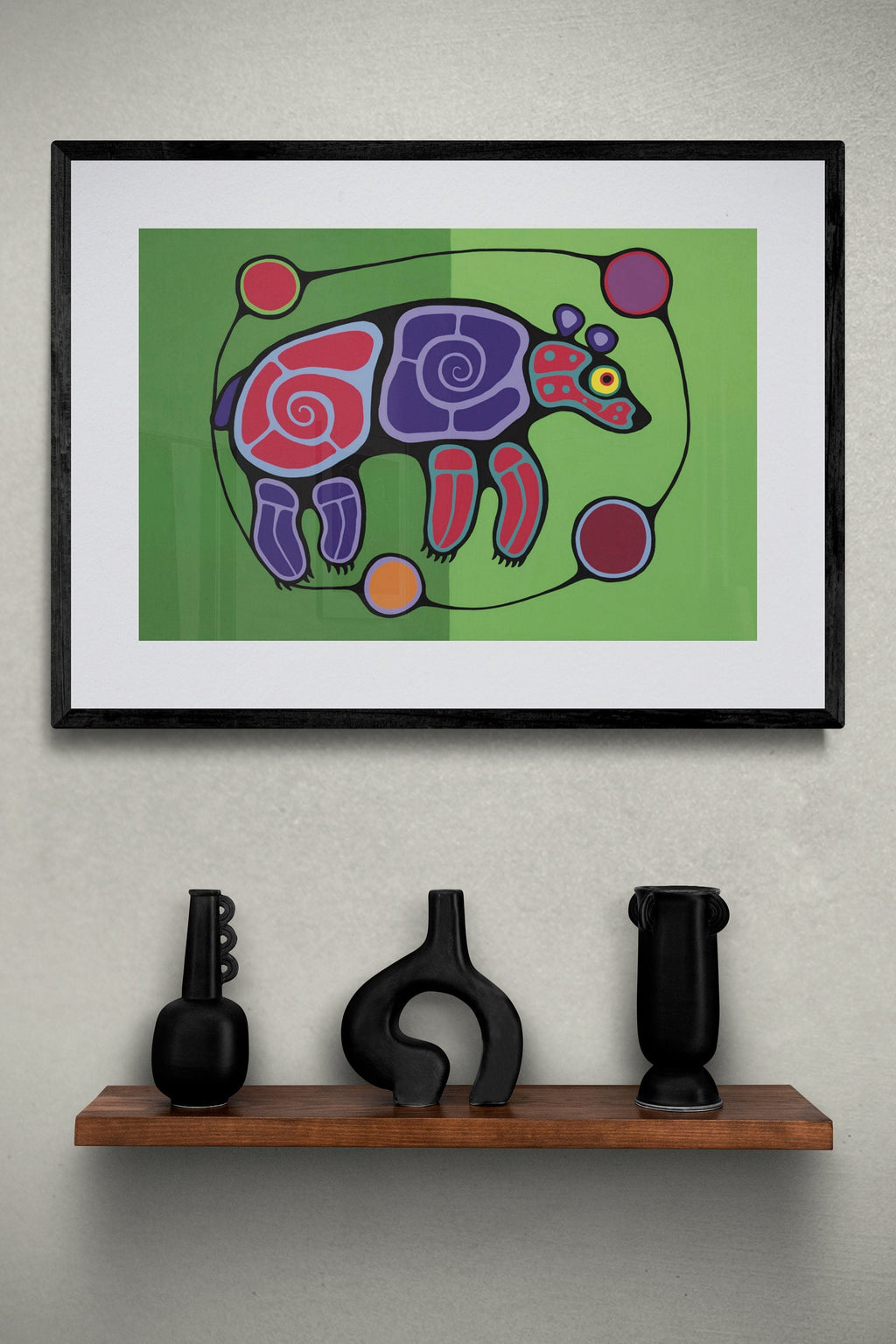 Bear by Jim Oskineegish Indigenous Art Print, First Nations, Ahnisnabae Culture, Native American Indian Decor