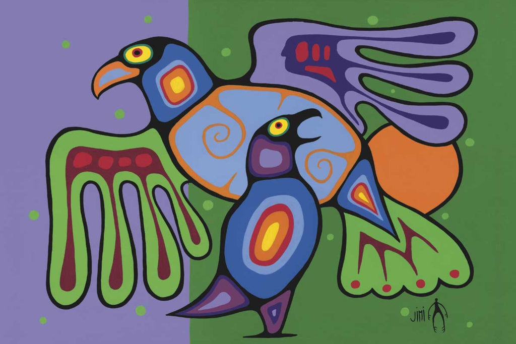 A Mothers Love by Jim Oskineegish Indigenous Art Print, First Nations, Ahnisnabae Culture, Native American Indian Decor