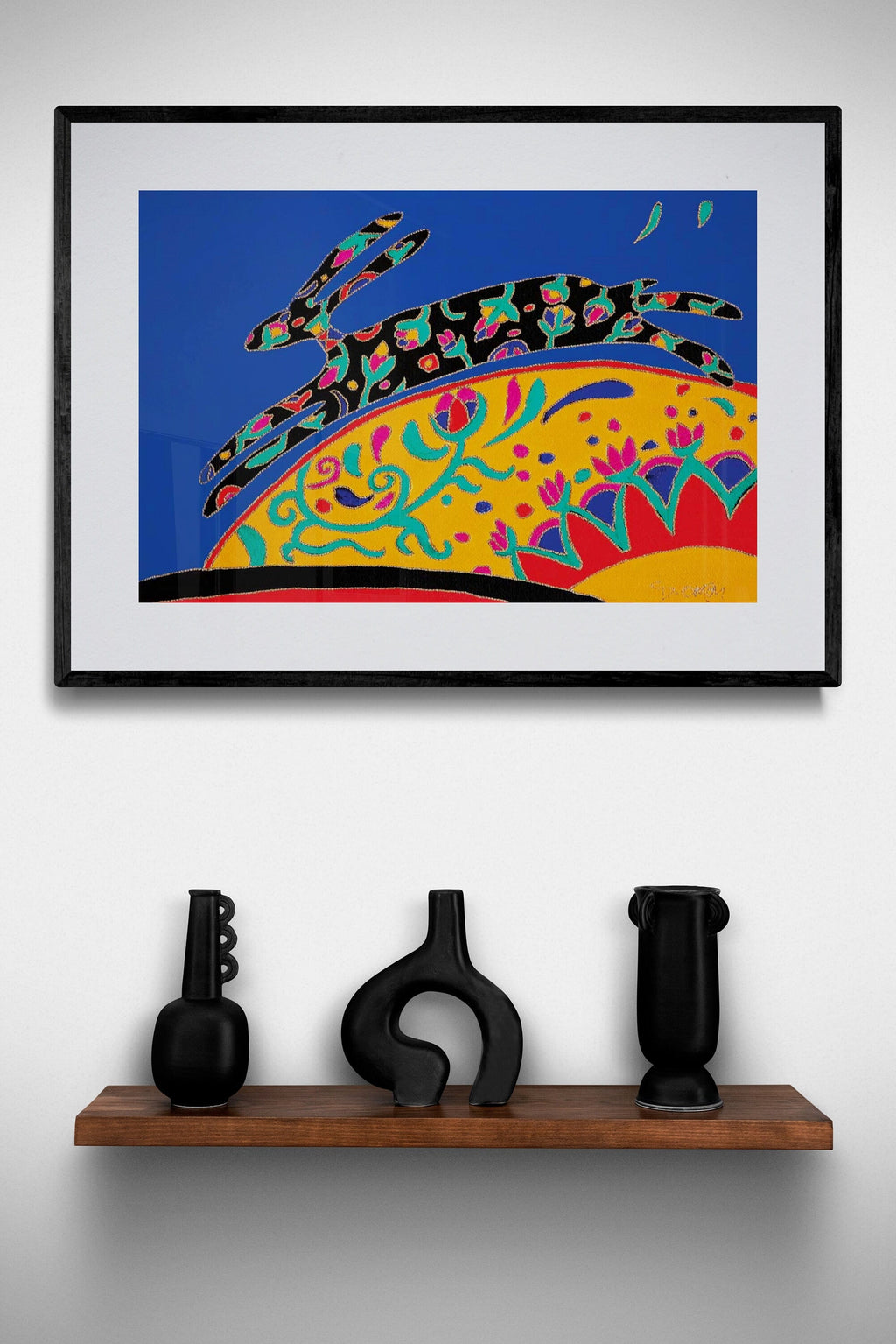 Lapin porte-bonheur par Dawn Oman, impression d'art autochtone, Première Nation, Métis, culture Chipewyan/galloise, décor autochtone amérindien, impression encadrée