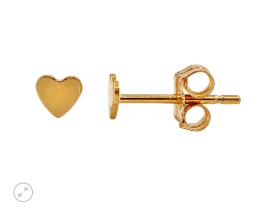 Boucles d'oreilles cœur en or, clous délicats en or, boucles d'oreilles en or rempli 14 carats, mini clous, cadeau en or pour elle, boucles d'oreilles cœur minuscules, cadeau de Saint-Valentin