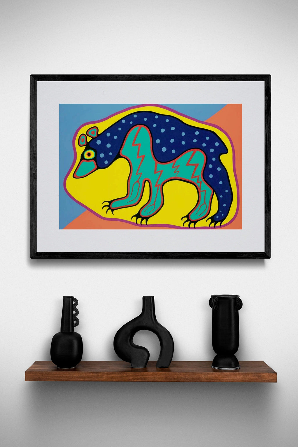 Ours du tonnerre par Jim Oskineegish, estampe d'art autochtone, Premières Nations, culture ahnisnabée, décor amérindien