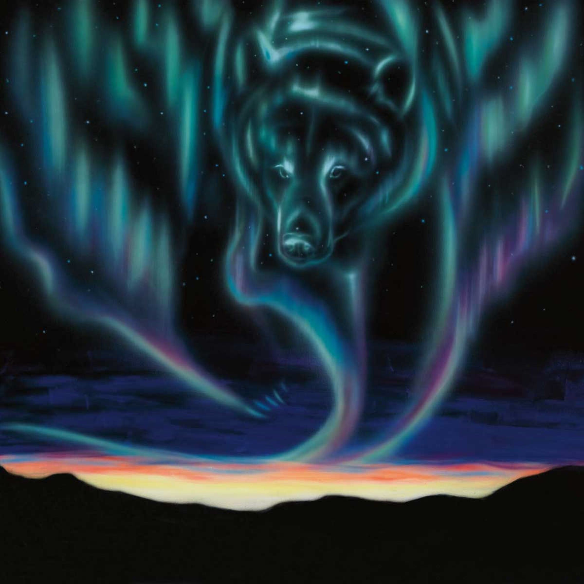 Sky Dance – Bear par Amy Keller-Rempp, impression d'art autochtone, Premières Nations, Amérindiens, aurores boréales