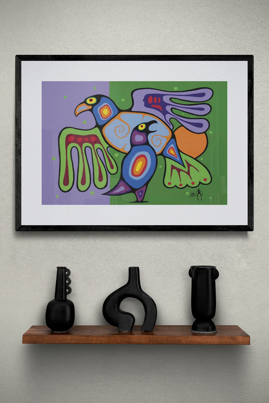 A Mothers Love by Jim Oskineegish Indigenous Art Print, First Nations, Ahnisnabae Culture, Native American Indian Decor