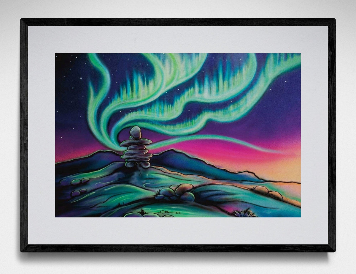 Sky Dance Friendly Skies par Amy Keller-Rempp, impression d'art autochtone, Premières Nations, décor amérindien, aurores boréales