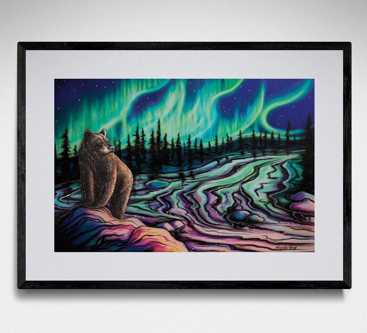 Sky Dance Northern Light par Amy Keller-Rempp, impression d'art autochtone, Métis, Premières Nations, décor autochtone amérindien, aurores boréales