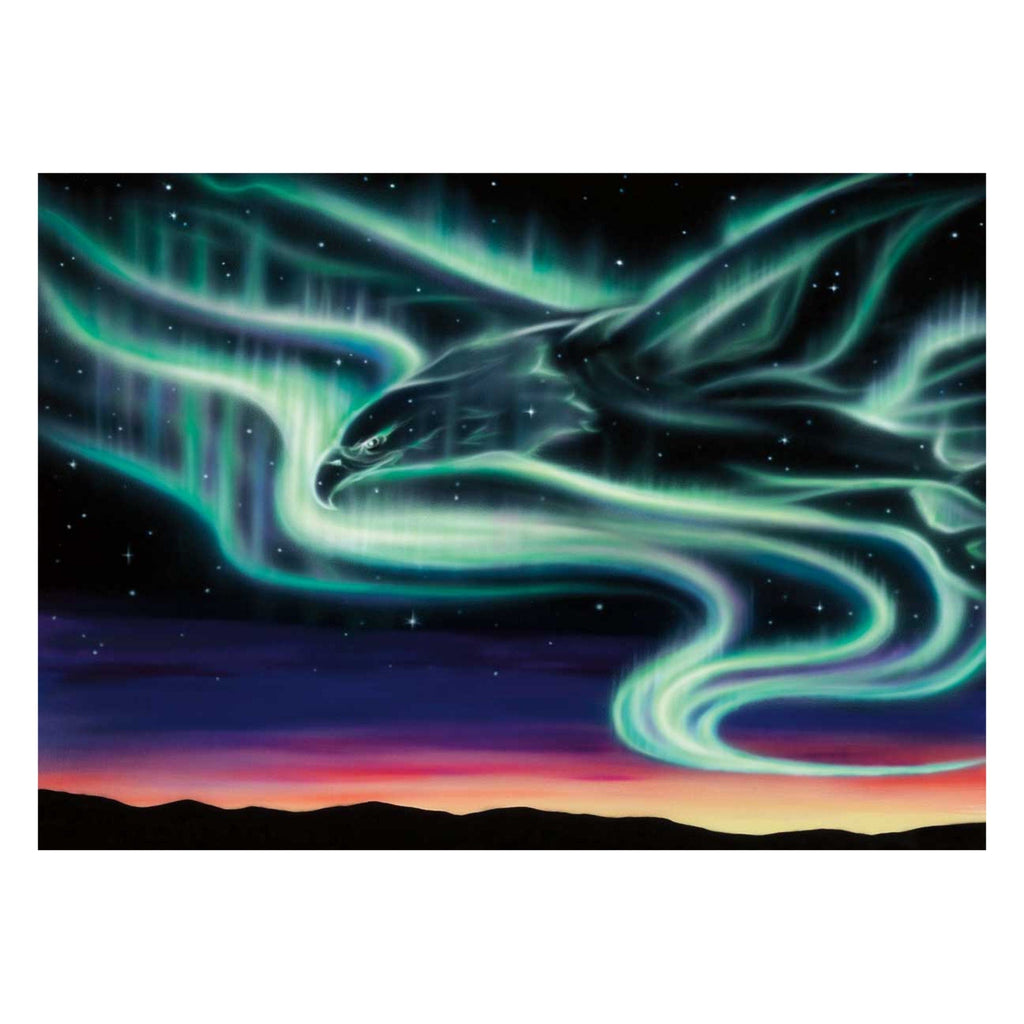 Fraie par Amy Keller-Rempp, impression d'art autochtone, aigle, Premières Nations, Métis, décor autochtone, aurores boréales