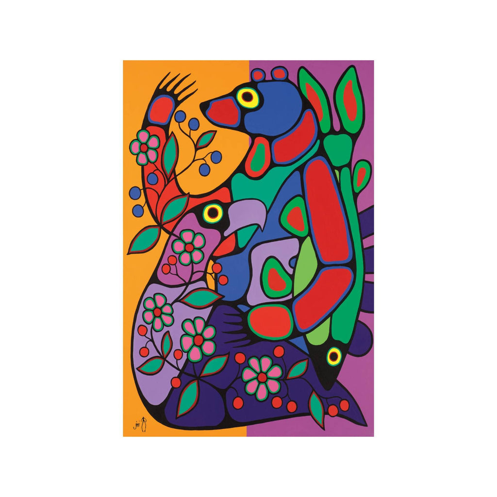 Bountiful Harvest by Jim Oskineegish Indigenous Art Print, First Nations, Ahnisnabae Culture, Native American Indian Decor
