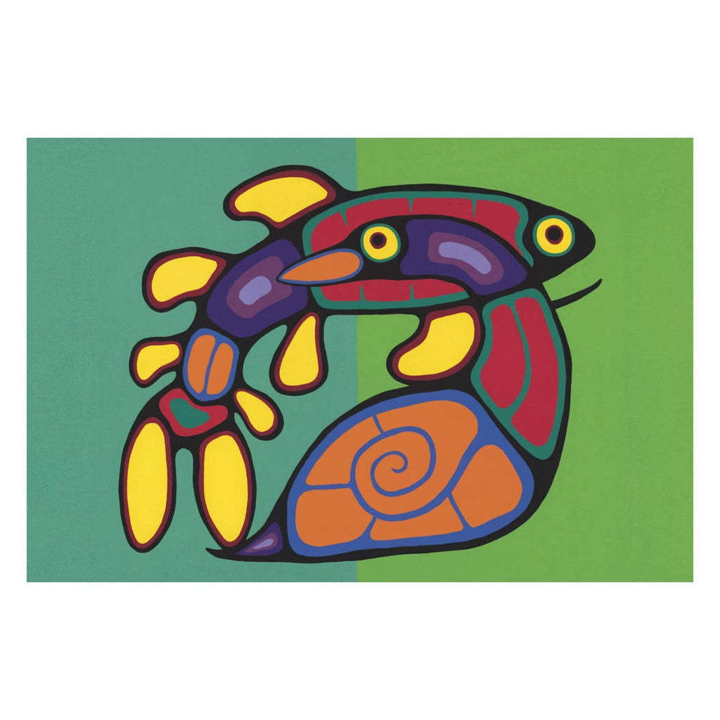 Unis par Jim Oskineegish, estampe d'art autochtone, Premières Nations, culture Ahnisnabae, décor amérindien