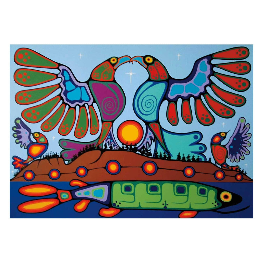 Lever De Soleil D'Été par Jim Oskineegish, impression d'art autochtone, Premières Nations, culture Ahnisnabae, décor autochtone amérindien