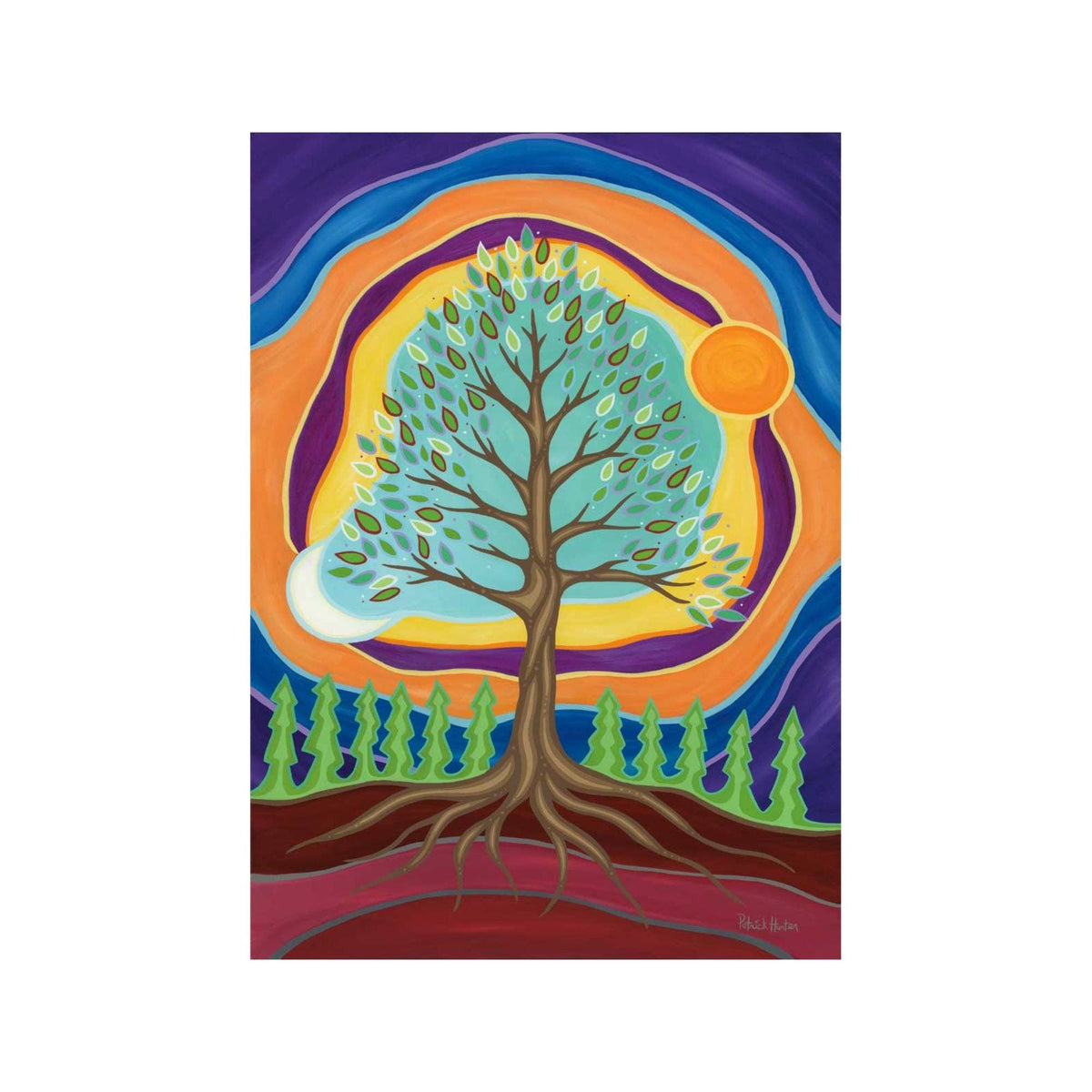 Positive Energy Exchange par Patrick Hunter, impression d'art autochtone, Premières Nations, Ojibwé, décor autochtone amérindien, œuvre encadrée