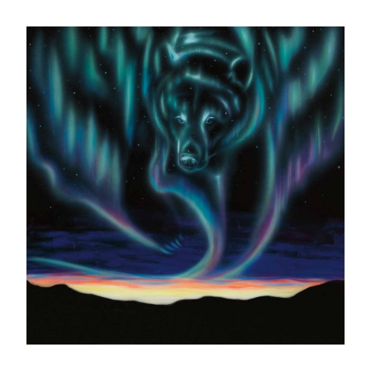Sky Dance – Bear par Amy Keller-Rempp, impression d'art autochtone, Premières Nations, Amérindiens, aurores boréales
