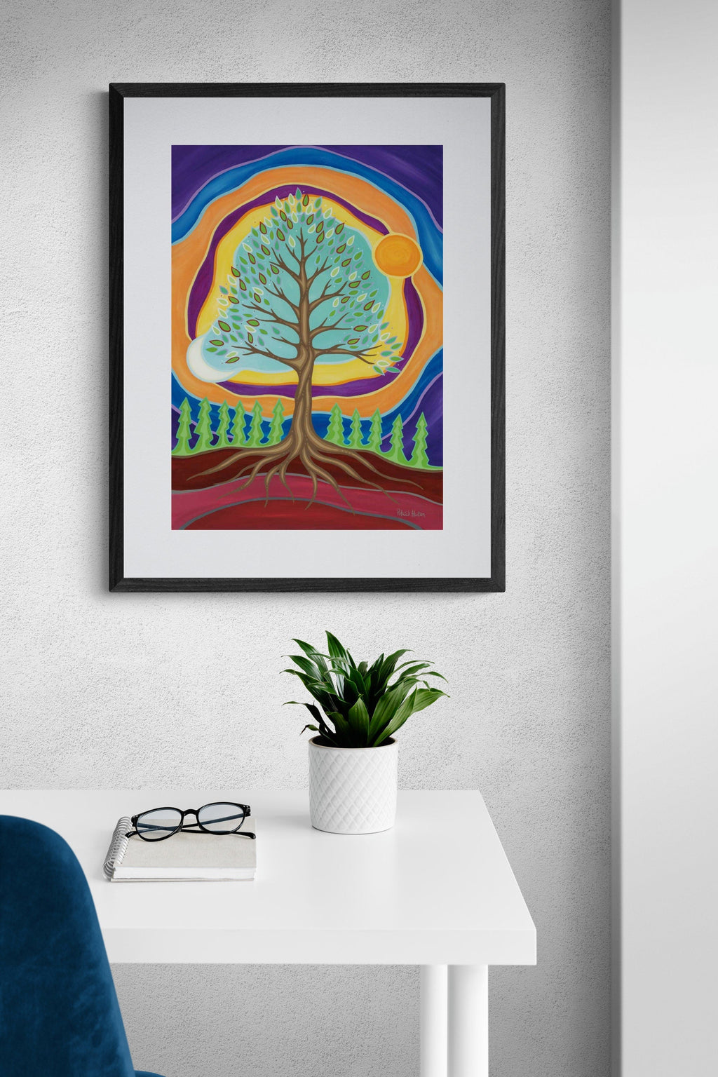 Positive Energy Exchange par Patrick Hunter, impression d'art autochtone, Premières Nations, Ojibwé, décor autochtone amérindien, œuvre encadrée