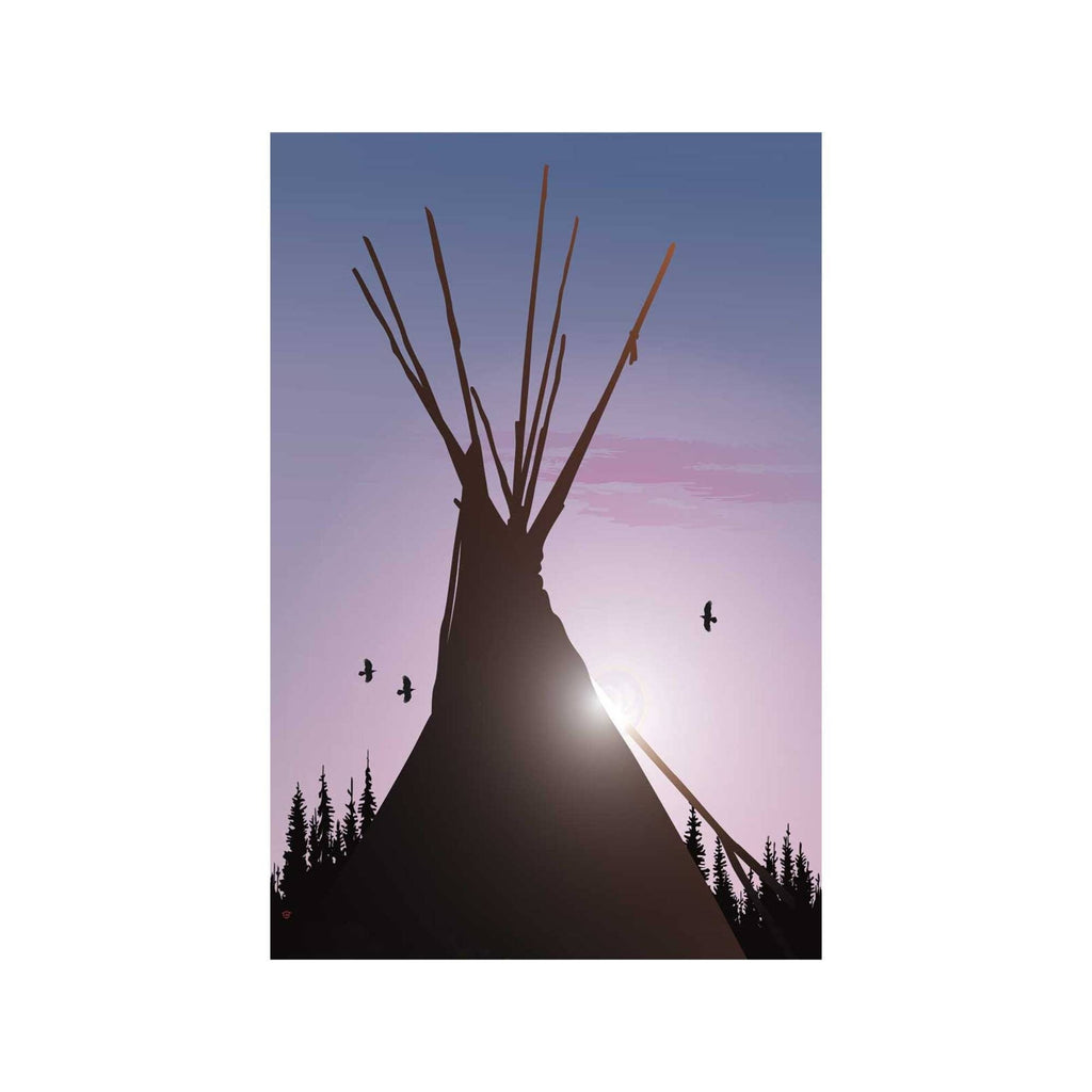 Tee Pee par Mark Preston, Estampe d'art autochtone, Premières Nations, Amérindiens, Tlingit, Territoire du Yukon, Art encadré