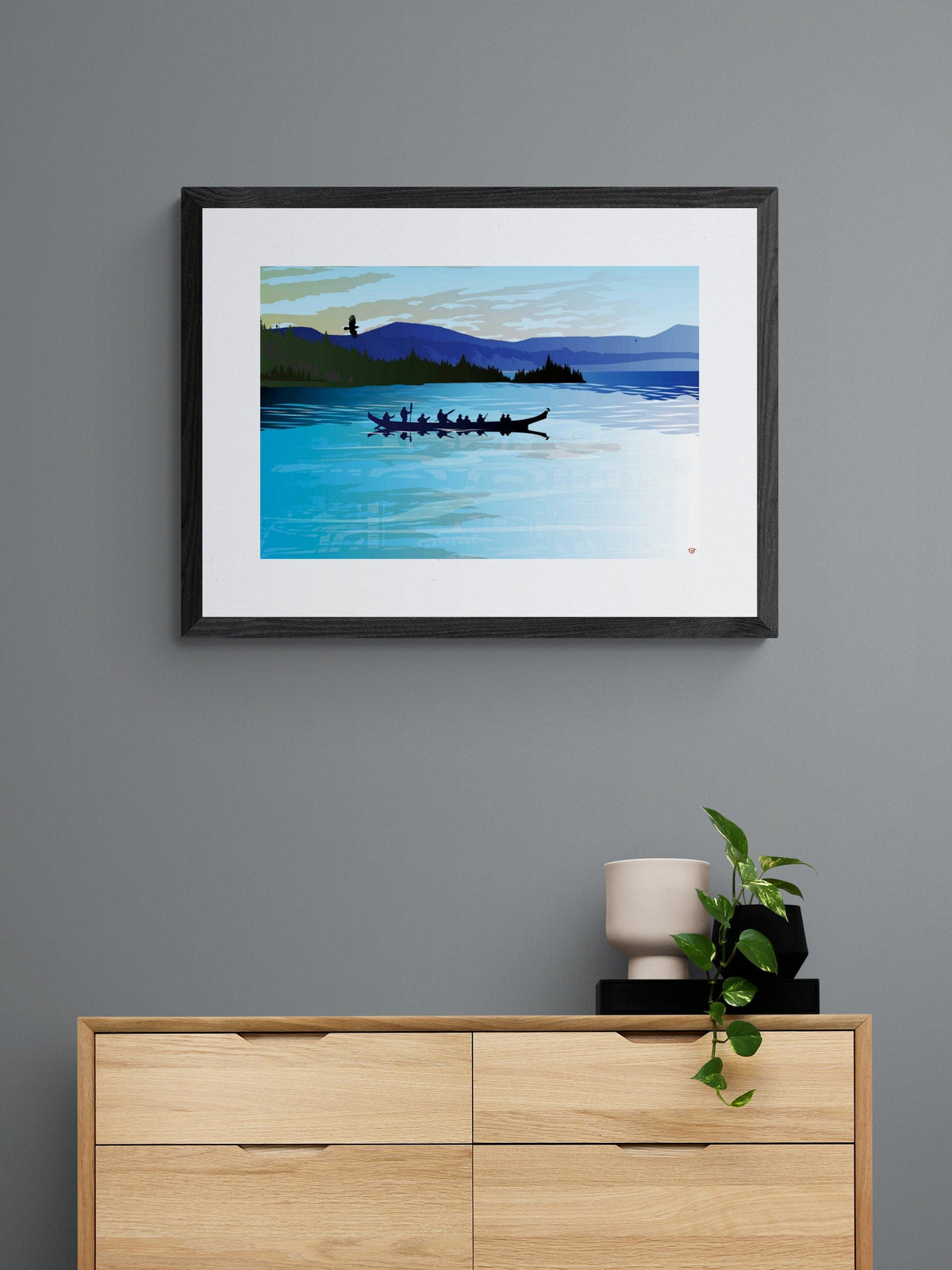 Voyage D'Été par Mark Preston, impression d'art autochtone, Premières Nations, Autochtones d'Amérique, Tlingit, Territoire du Yukon, œuvre encadrée