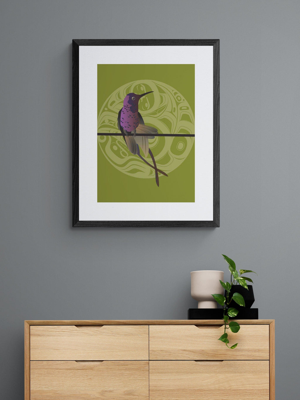 Hummer Butterfly par Mark Preston, impression d'art autochtone, Premières Nations, Amérindiens, Tlingit, Territoire du Yukon, art encadré