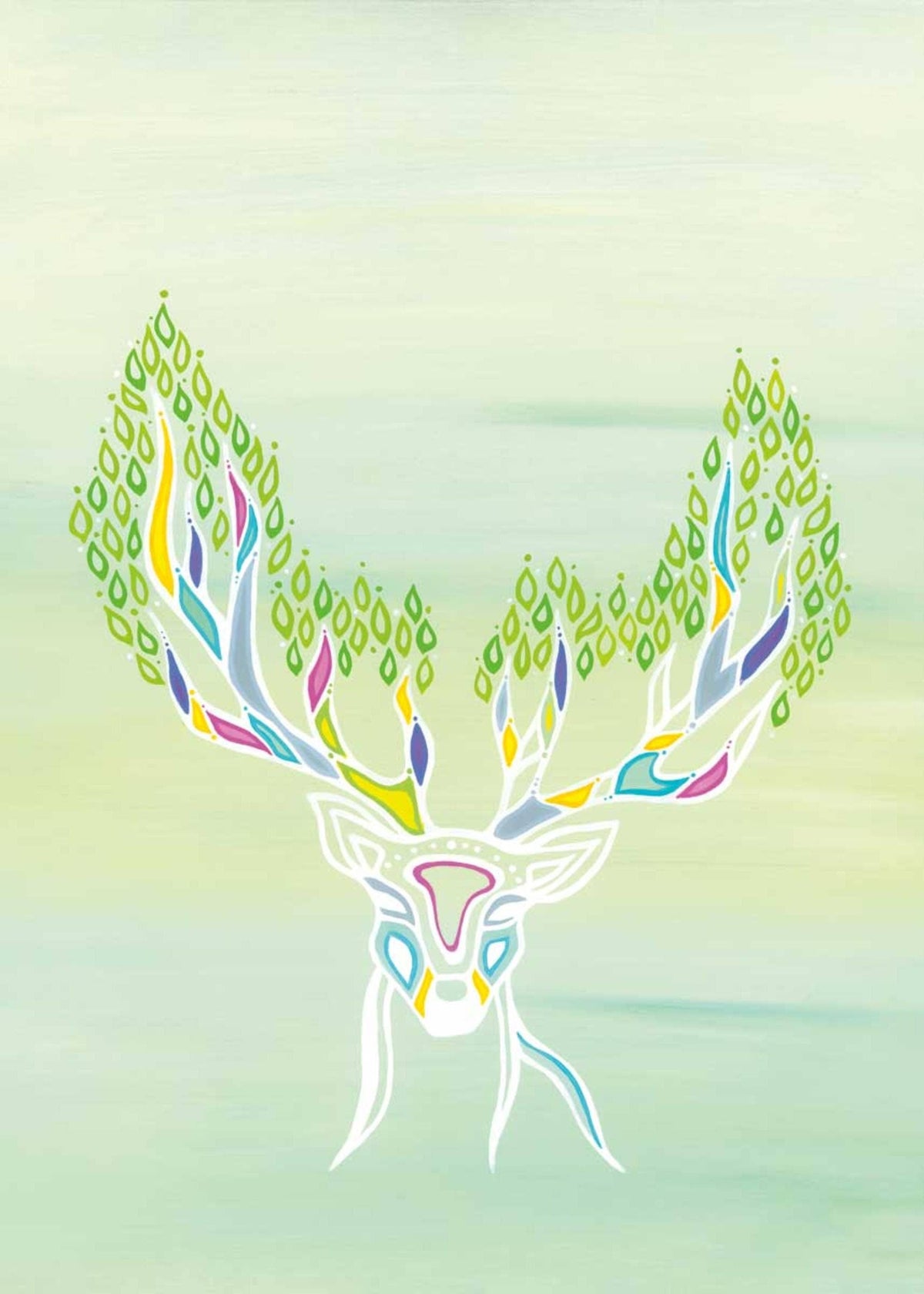 Esprit du cerf par Patrick Hunter, impression d'art autochtone, Premières Nations, Ojibwé, décor amérindien, art encadré