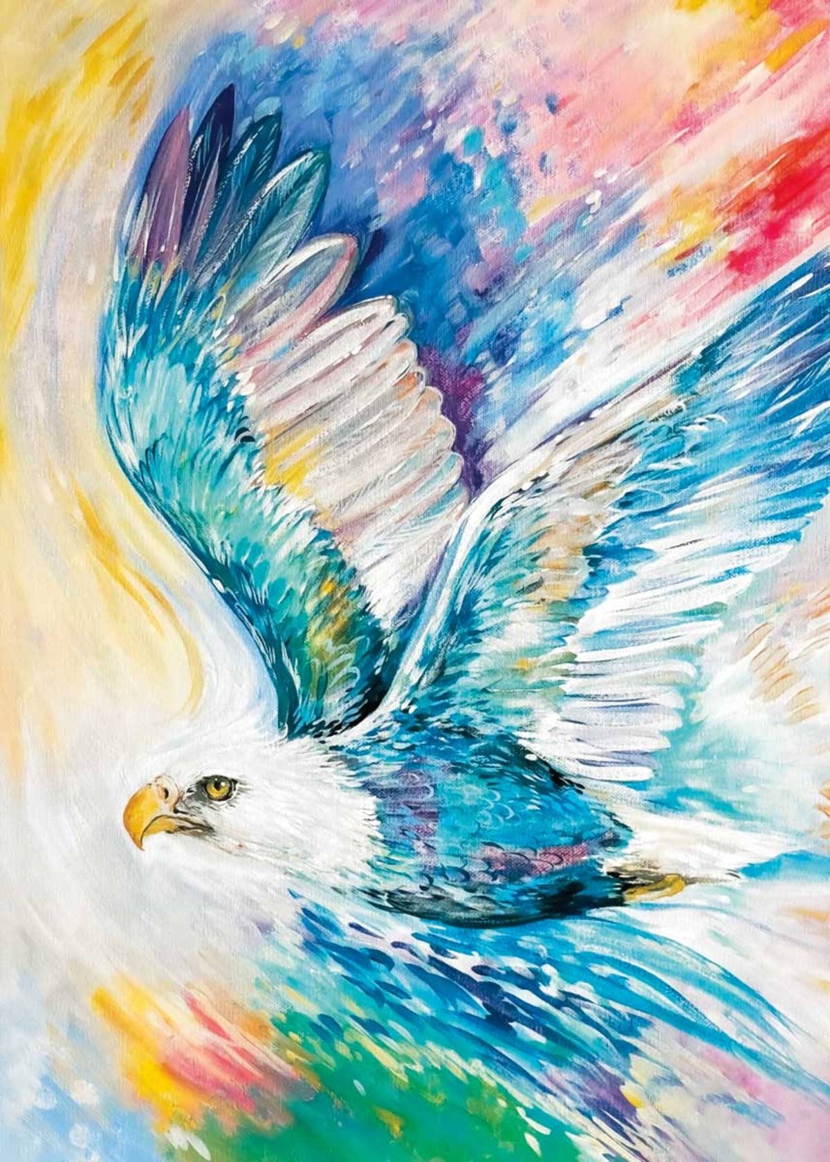 Aigle Aux Mille Couleurs par Carla Joseph, estampe d'art autochtone, Premières Nations, Autochtones d'Amérique, Cris, Métis, art encadré