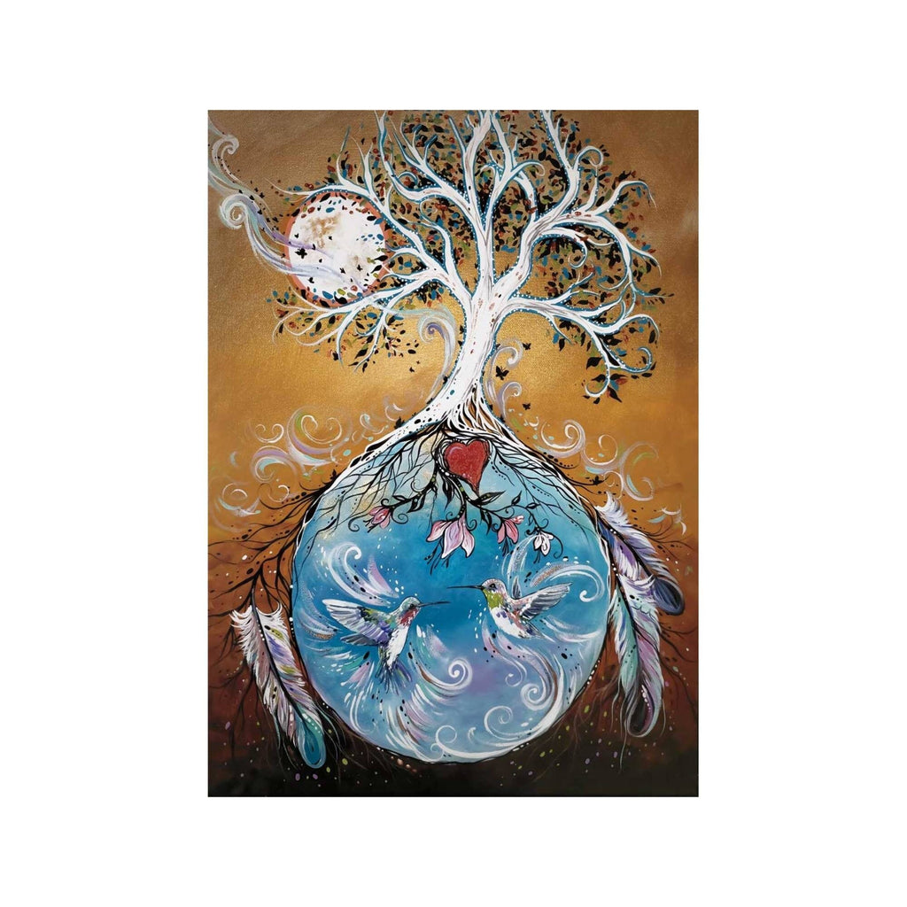 Tree of Life par Carla Joseph, gravure d'art autochtone, Premières Nations, Autochtones, Cri, Métis, art encadré