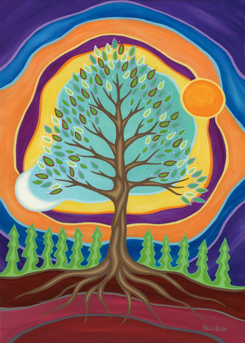 Positive Energy Exchange par Patrick Hunter, impression d'art autochtone, Premières Nations, Ojibwé, décor autochtone amérindien, œuvre encadrée