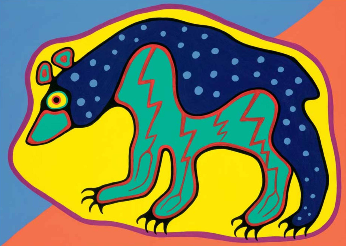 Ours du tonnerre par Jim Oskineegish, estampe d'art autochtone, Premières Nations, culture ahnisnabée, décor amérindien