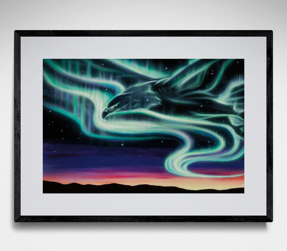 Fraie par Amy Keller-Rempp, impression d'art autochtone, aigle, Premières Nations, Métis, décor autochtone, aurores boréales
