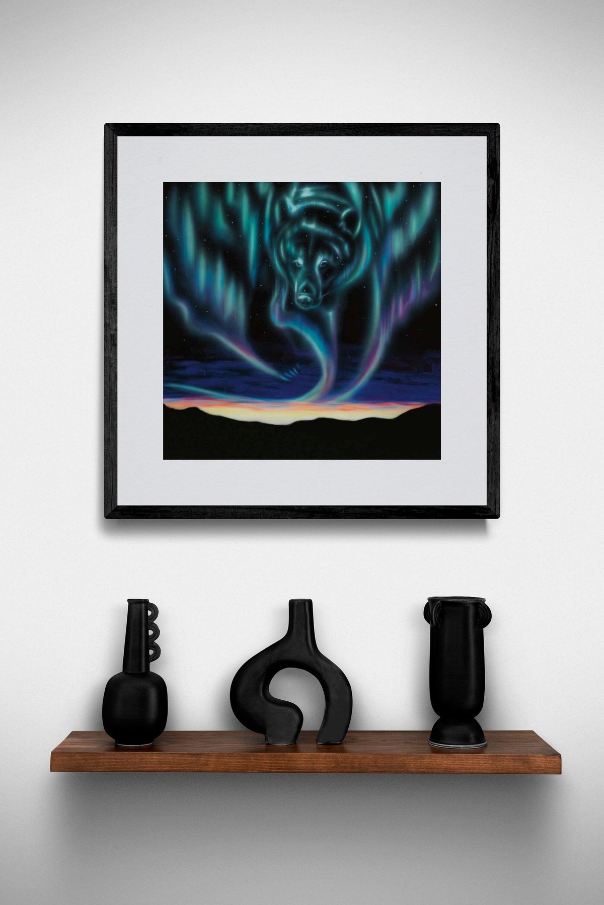 Sky Dance – Bear par Amy Keller-Rempp, impression d'art autochtone, Premières Nations, Amérindiens, aurores boréales