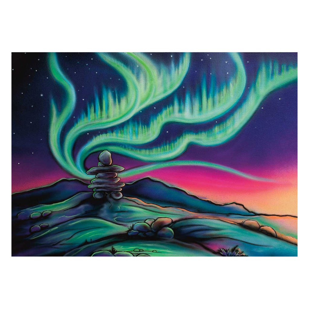 Sky Dance Friendly Skies par Amy Keller-Rempp, impression d'art autochtone, Premières Nations, décor amérindien, aurores boréales