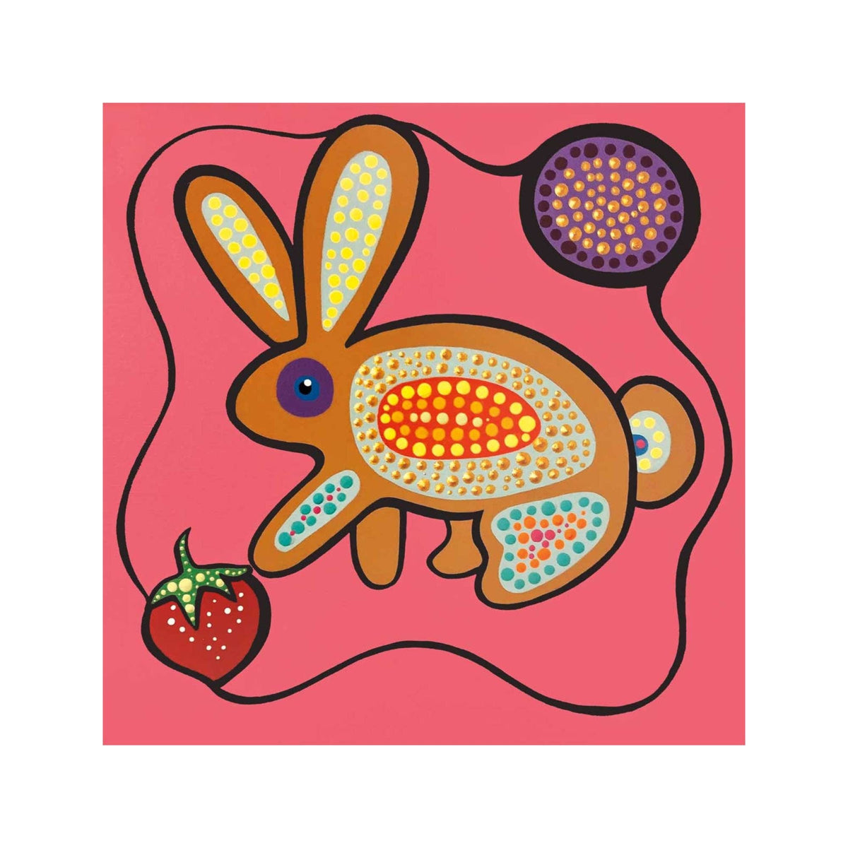 Wapos par Donna Langhorne, estampe d'art autochtone, Premières Nations, Nation Anishinaabe, décor amérindien, art encadré du lapin