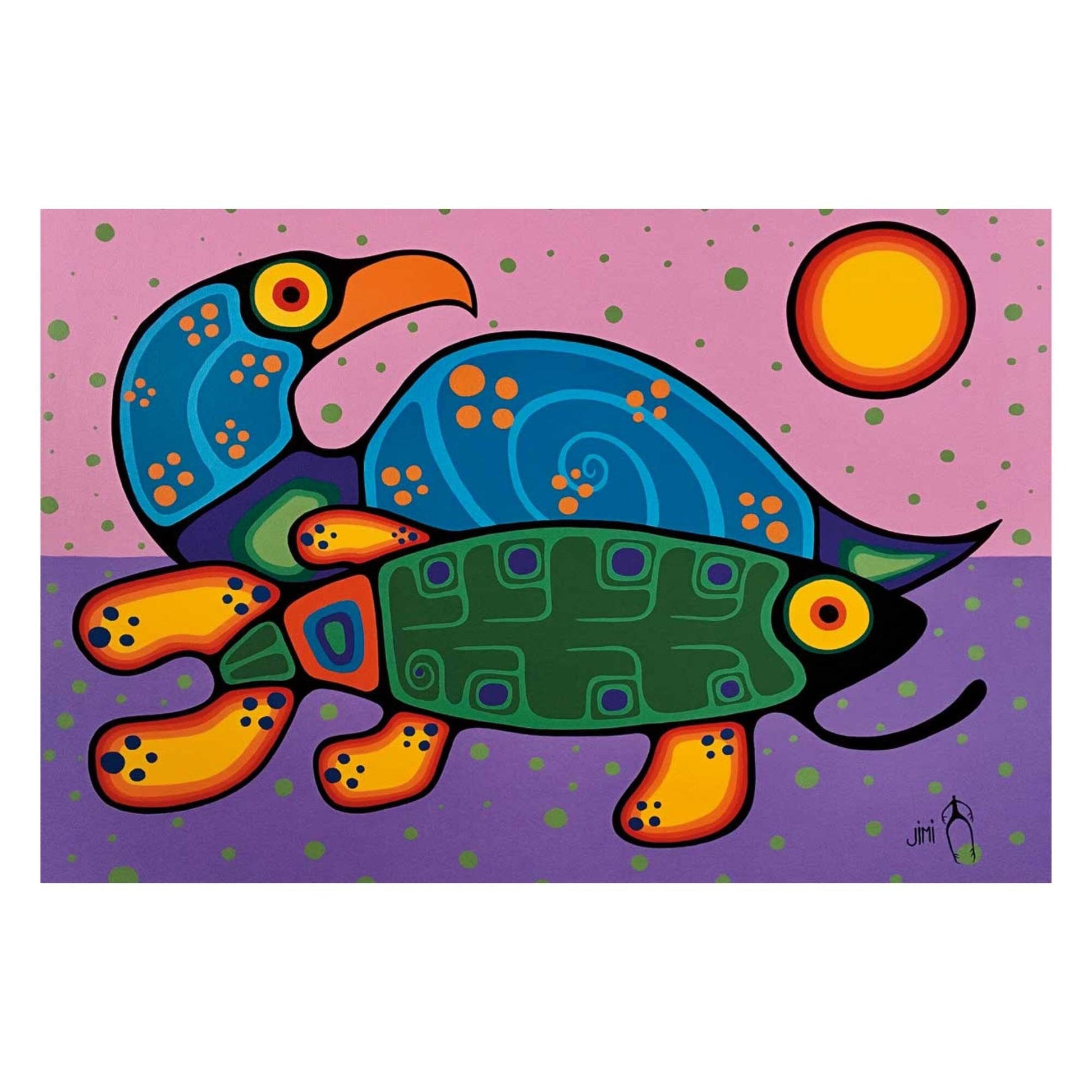 Together by Jim Oskineegish Indigenous Art Print, First Nations, Ahnisnabae Culture, Native American Indian Decor