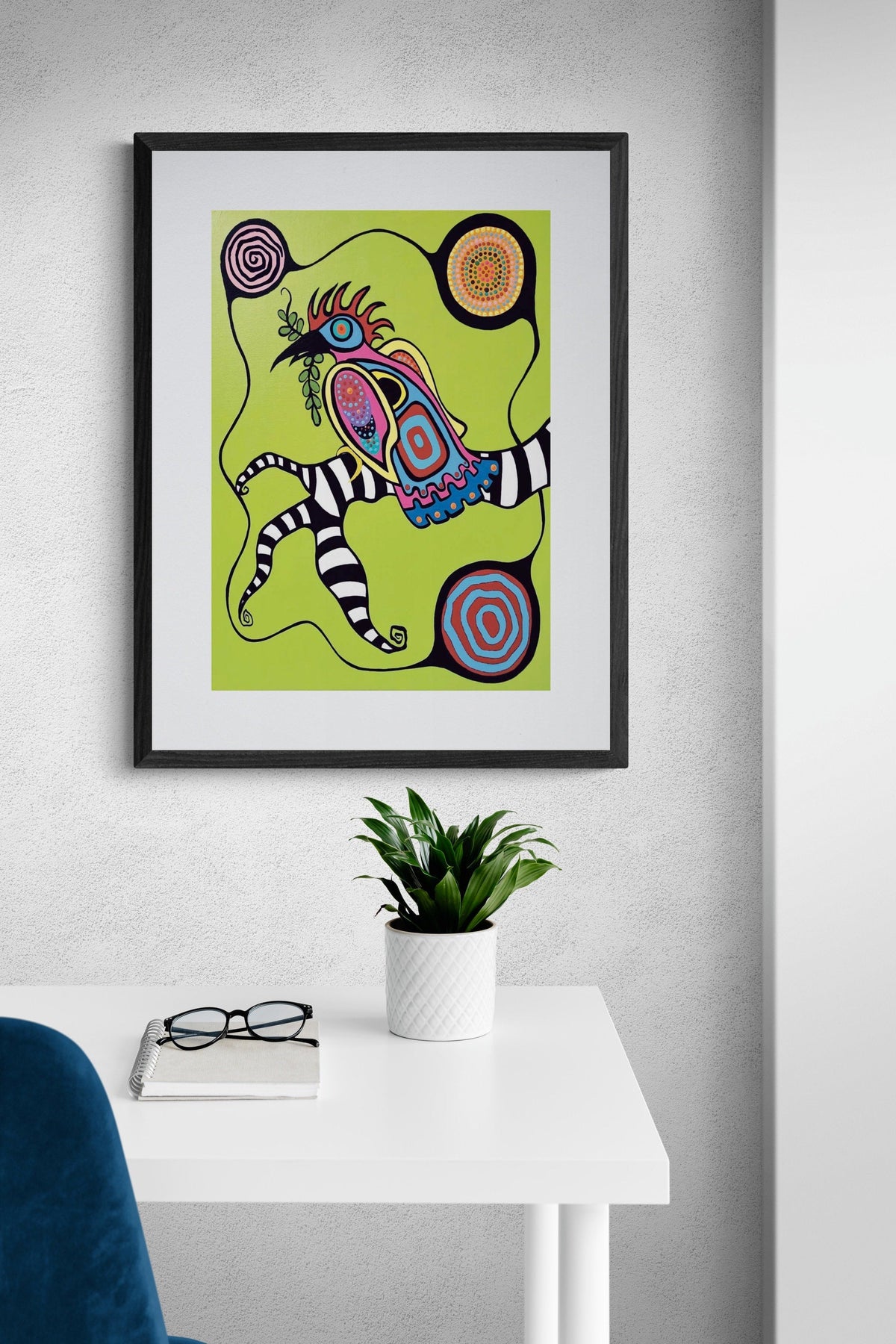 Smudged par Donna Langhorne, gravure d'art autochtone, Premières Nations, Nation Anishinaabe, décor autochtone d'Amérique, œuvre encadrée