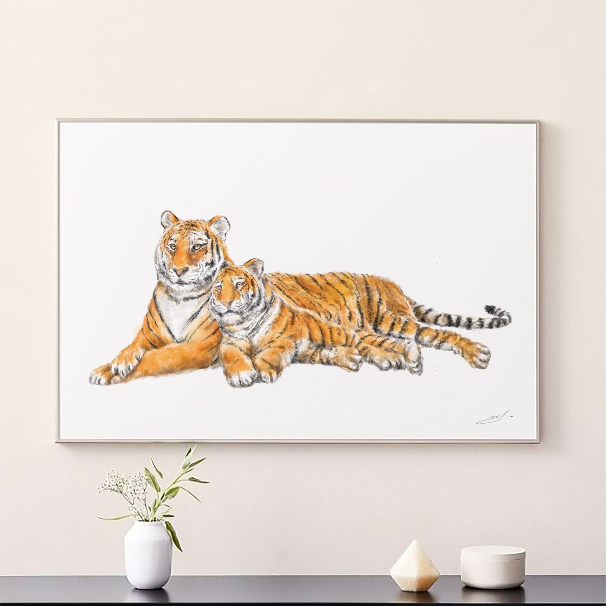 Illustration « Maman tigre et bébé »