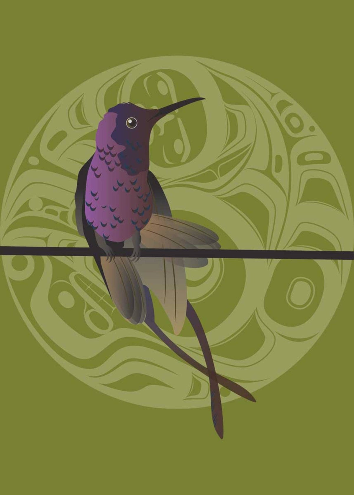Hummer Butterfly par Mark Preston, impression d'art autochtone, Premières Nations, Amérindiens, Tlingit, Territoire du Yukon, art encadré