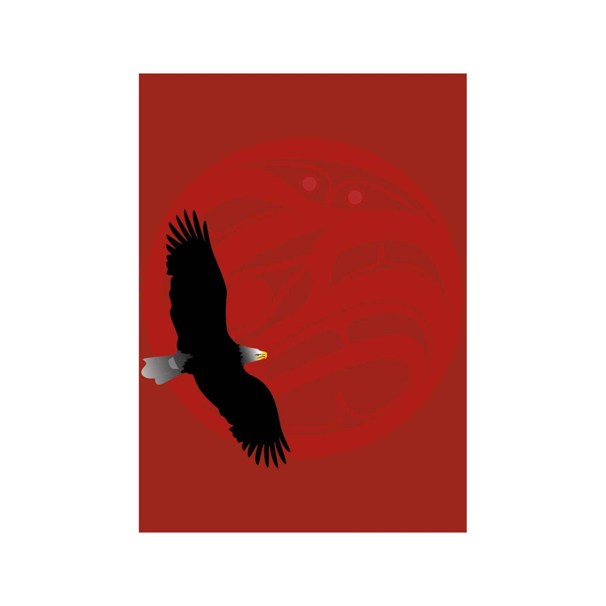 Aigle, lune rouge par Mark Preston, impression d'art autochtone, Premières Nations, Amérindiens, Tlingit, Territoire du Yukon, art encadré