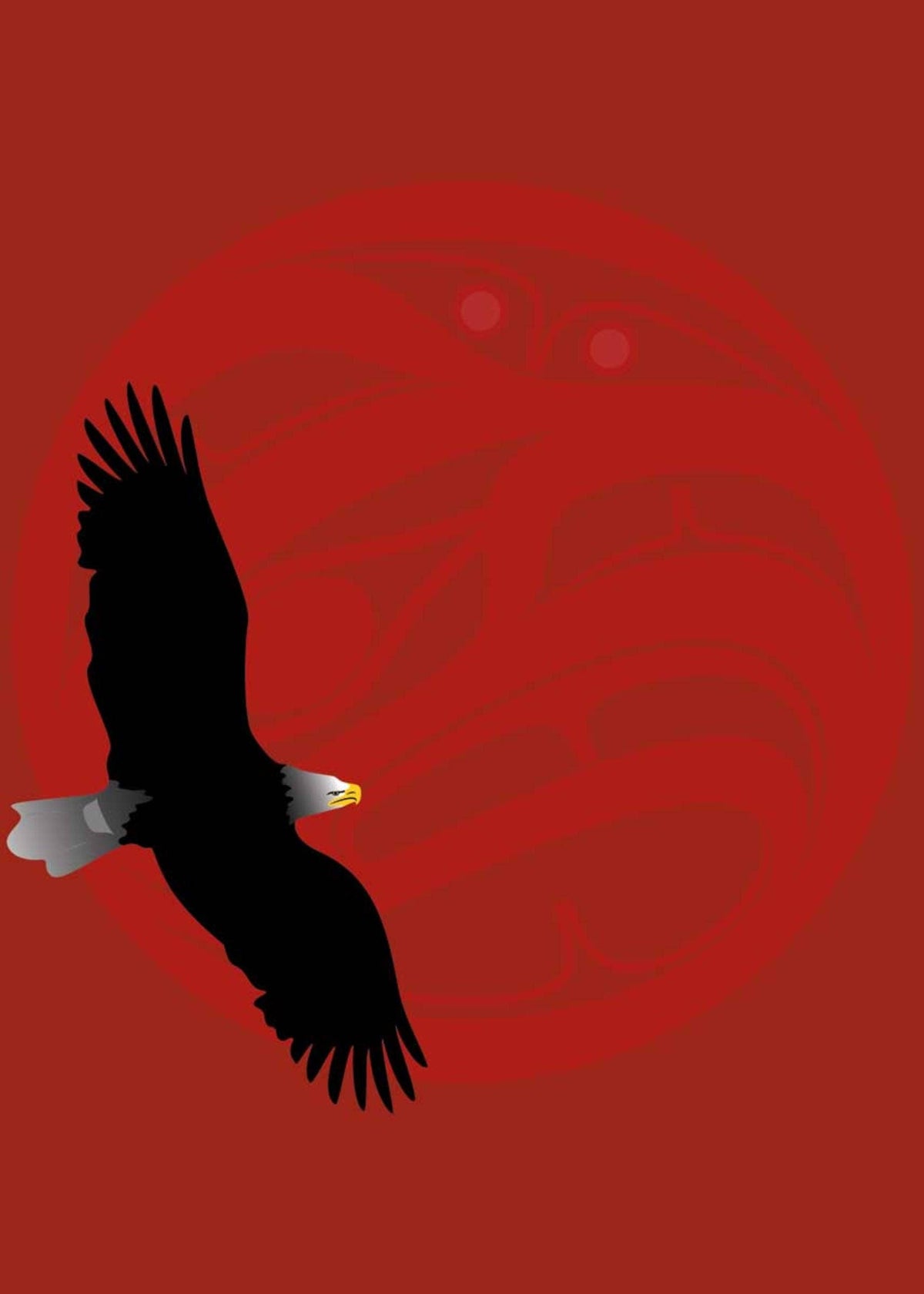 Aigle, lune rouge par Mark Preston, impression d'art autochtone, Premières Nations, Amérindiens, Tlingit, Territoire du Yukon, art encadré