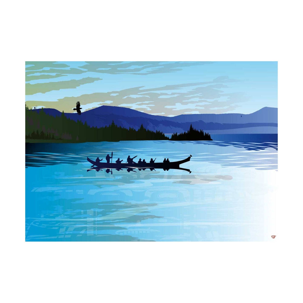 Voyage D'Été par Mark Preston, impression d'art autochtone, Premières Nations, Autochtones d'Amérique, Tlingit, Territoire du Yukon, œuvre encadrée