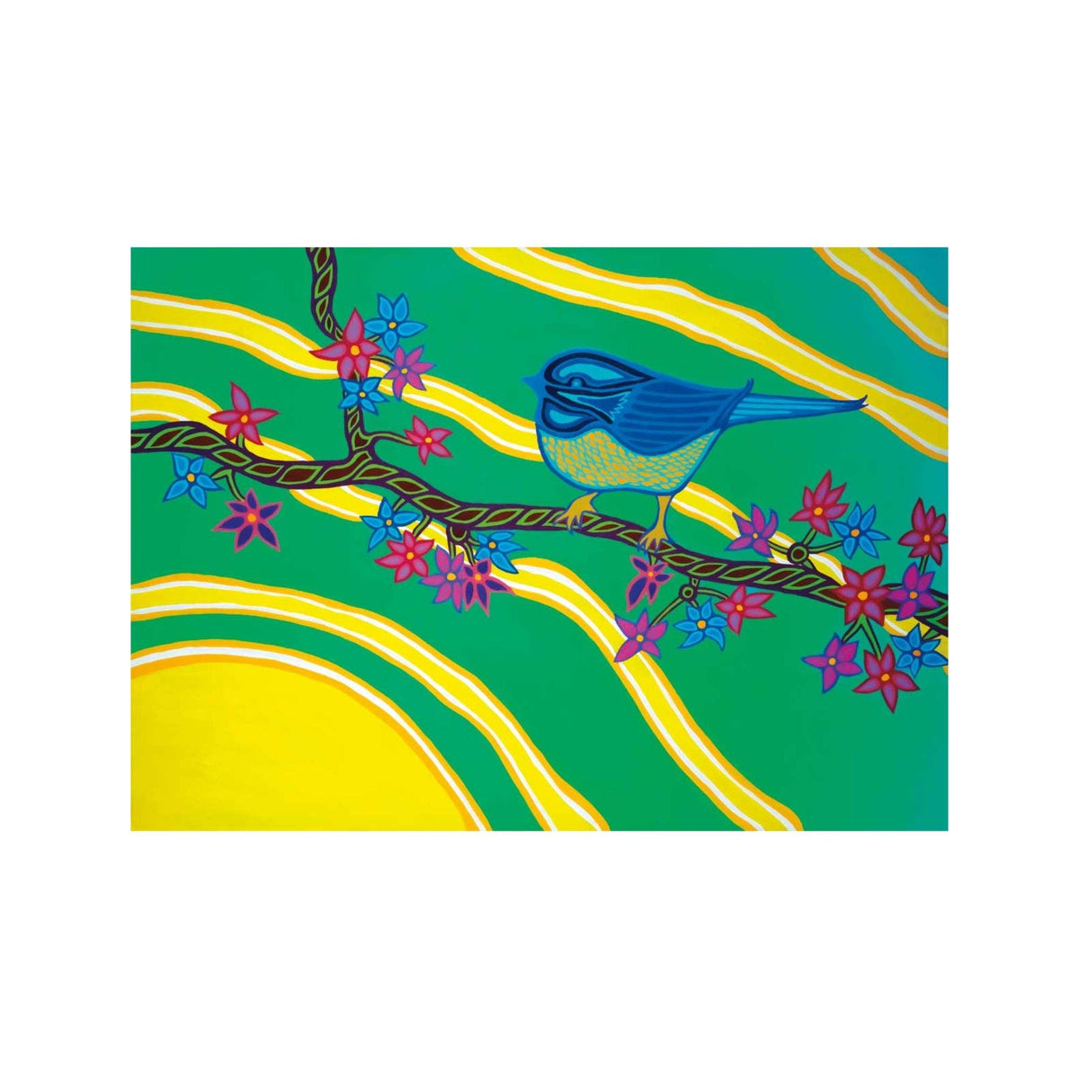 Printemps par Patrick Hunter, estampe d'art autochtone, Premières Nations, Ojibwé, décor autochtone amérindien, œuvre encadrée