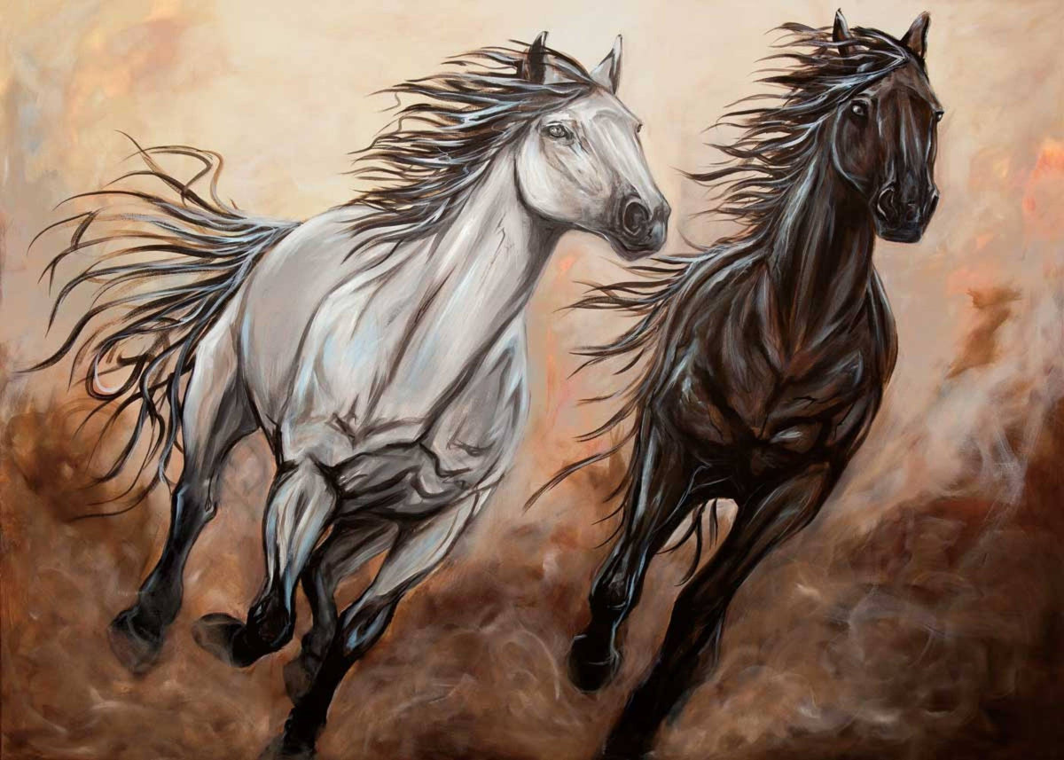Liberté par Amy Keller-Rempp, art de chevaux, gravure d'art autochtone, Premières Nations, décor amérindien, Métis, art encadré